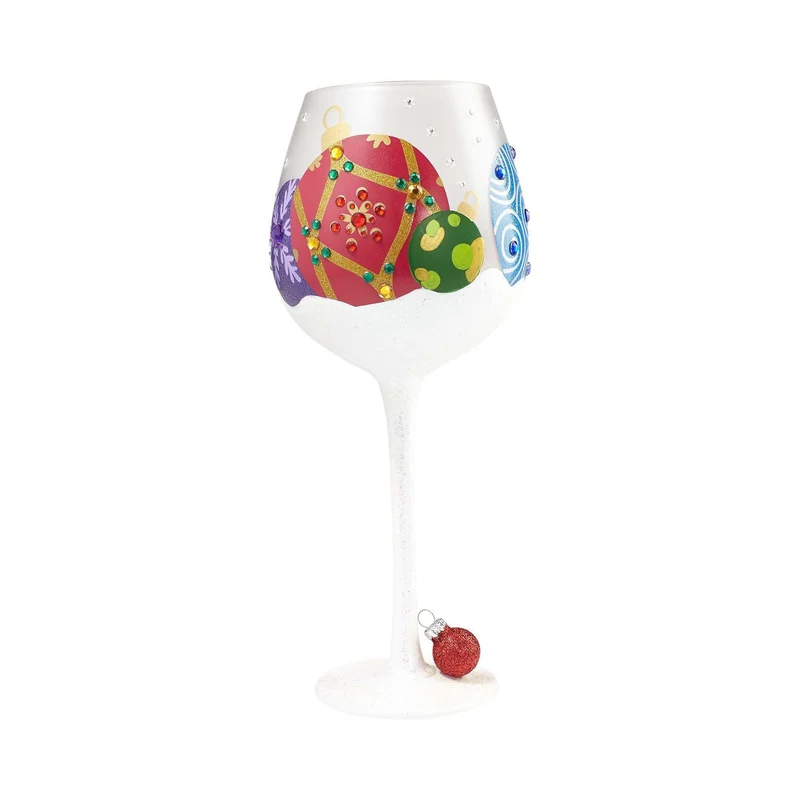 Snow Ornaments Super Bling Wine Glass by Lolita®
