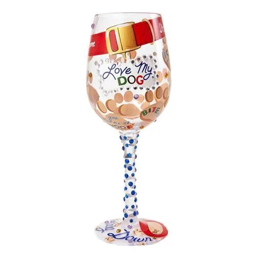 Love My Dog Wine Glass by Lolita®