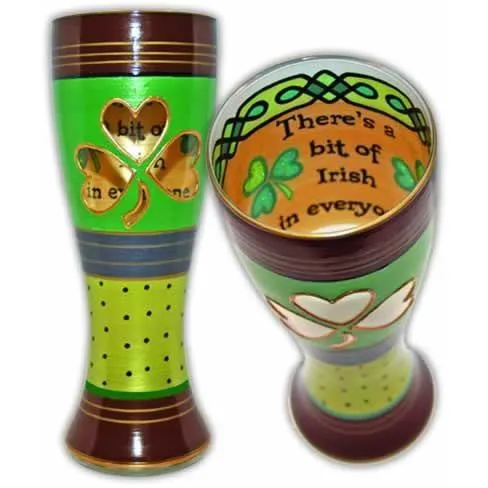 Irish Hand Painted Pilsner Glass