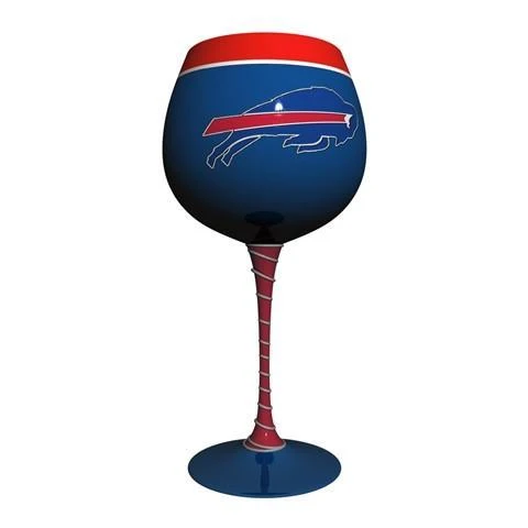 Buffalo Bills Artisan Hand Painted Wine Glass