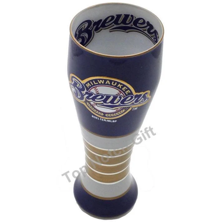 Milwaukee Brewers Artisan Hand Painted Pilsner Glass