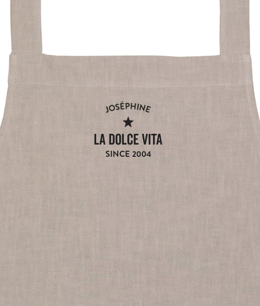 Tablier en lin personnalisable Trendy