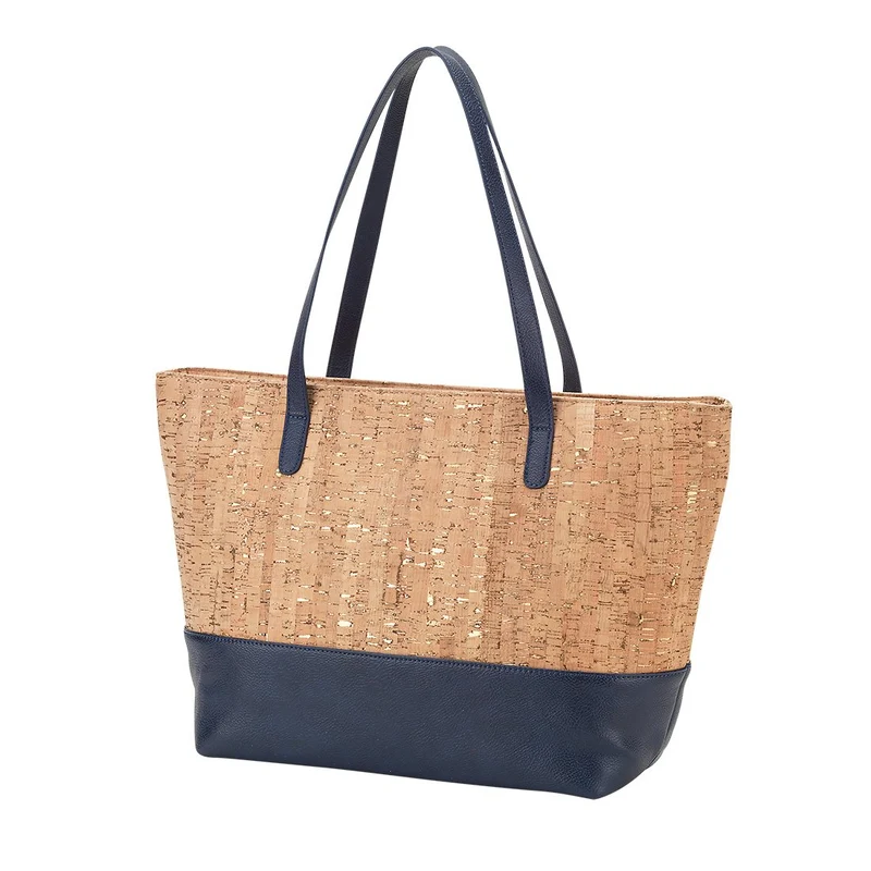 Navy and Cork Charlotte Purse - Personalized