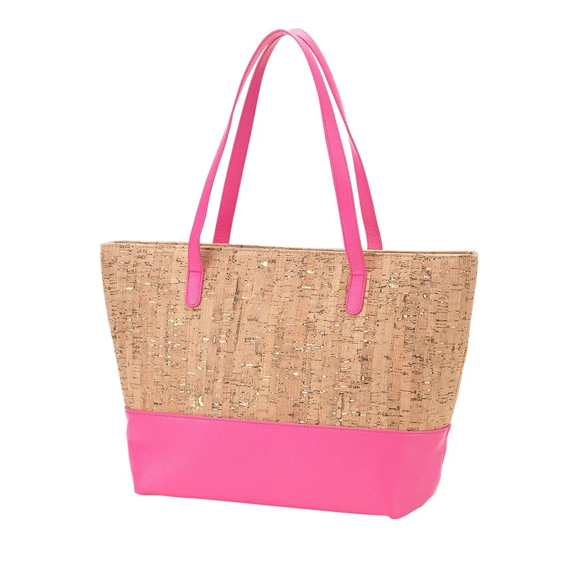 Hot Pink and Cork Charlotte Purse - Personalized