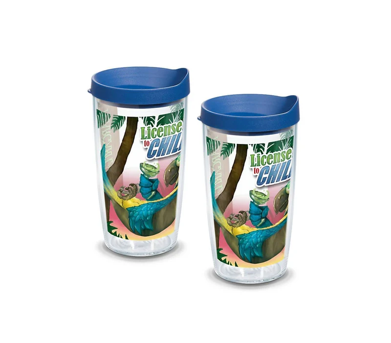 License to Chill 16 oz. Tervis Tumbler with Lid - (Set of 2)