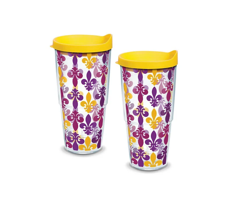 Fleur-de-Lis 24 oz. Tervis Tumbler with Lid - (Set of 2)