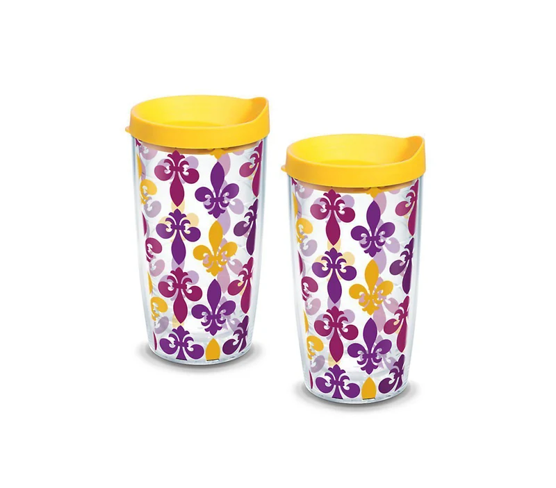 Fleur-de-Lis 16 oz. Tervis Tumbler with Lid - (Set of 2)