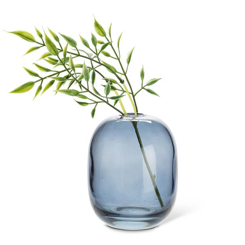Vase à bourgeons bleu - Oval
