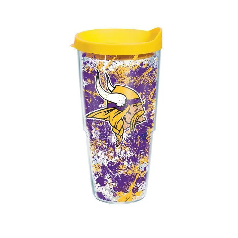 Minnesota Vikings Splatter 24 oz. Tervis Tumbler with Lid - (Set of 2)