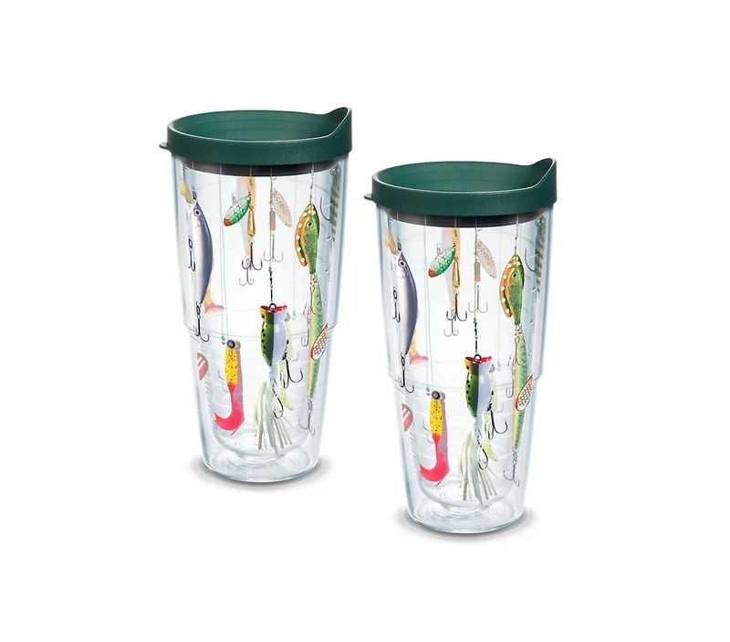 Fishing Lures 24 oz. Tervis Tumbler with Lid - (Set of 2)