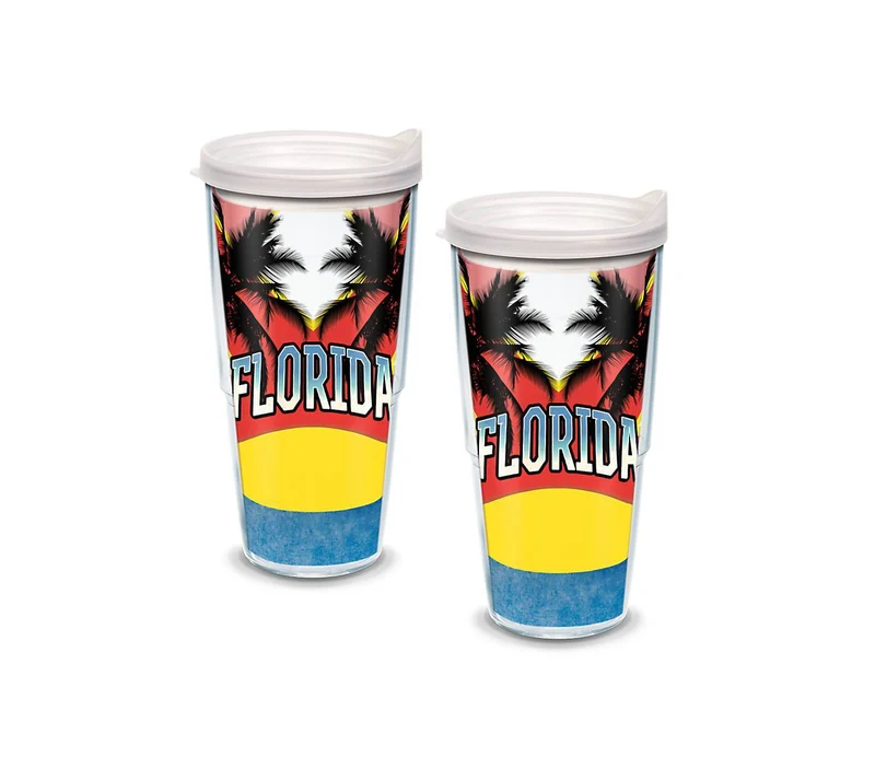 Florida Colossal State Flag 24 oz. Tervis Tumbler with Lid - (Set of 2)