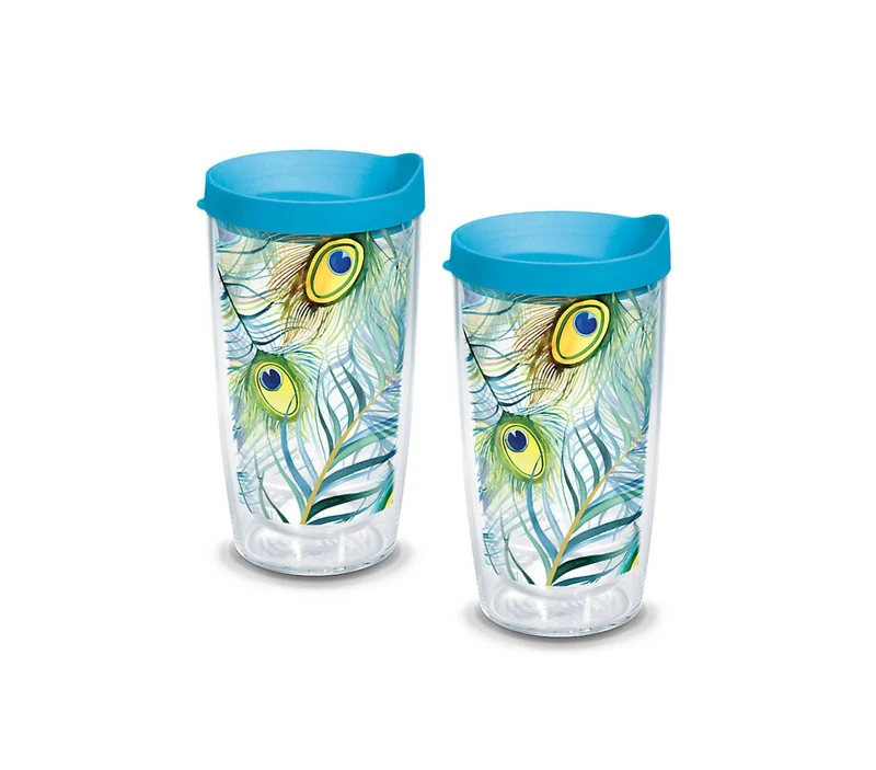 Peacock 16 oz. Tervis Tumbler with Lid - (Set of 2)