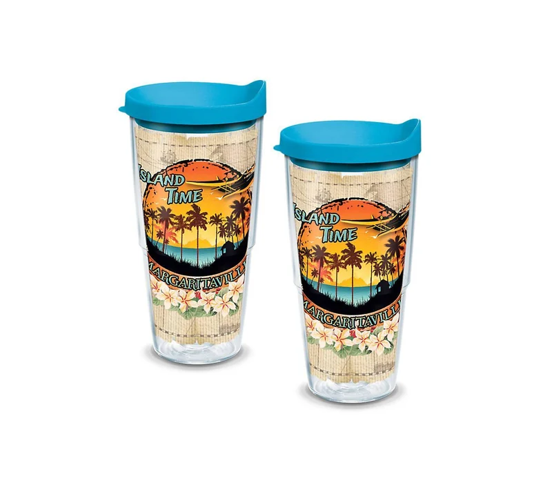 Island Time Vacation 24 oz. Tervis Tumbler with Lid - (Set of 2)
