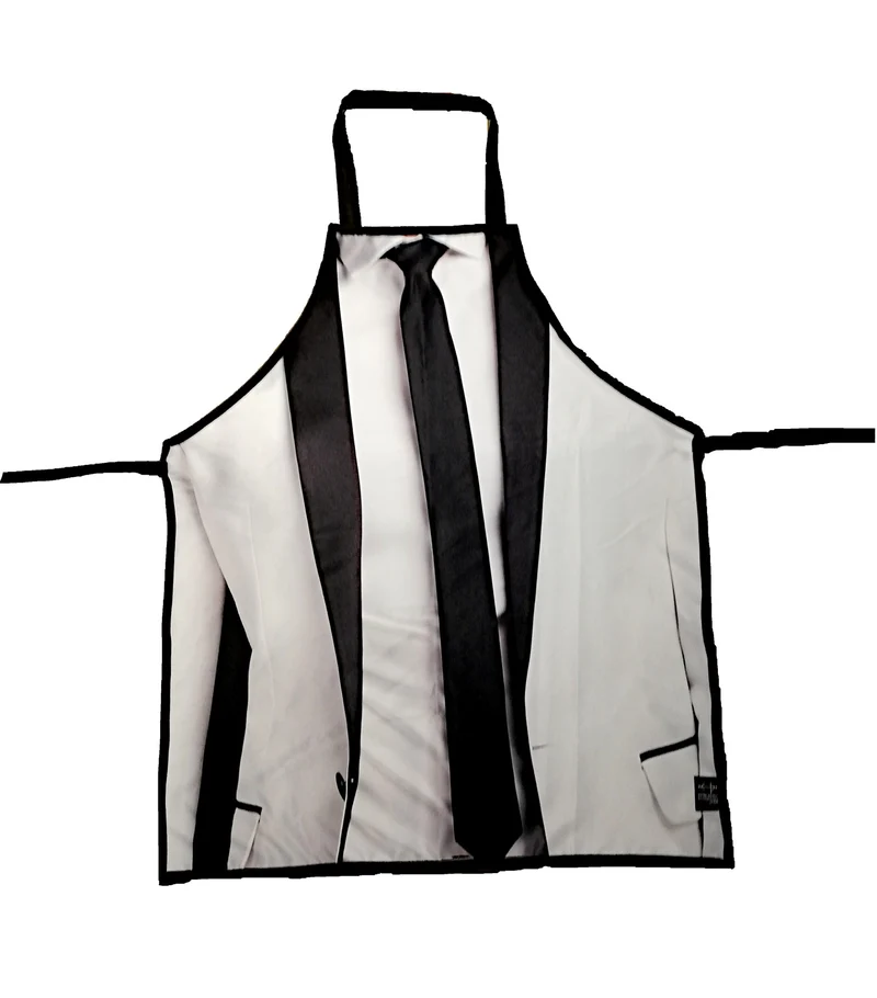 Tablier drôle de cuisine ou travaux - pour adulte - écoresponsable - homme veston blanc
