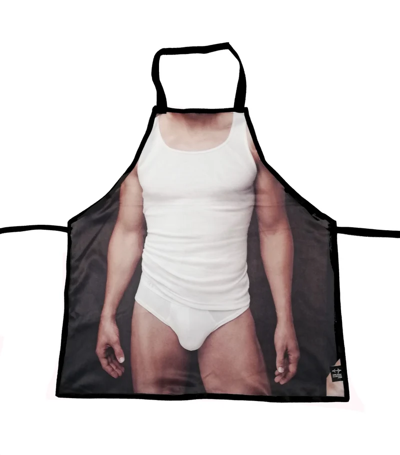 Tablier drôle de cuisine ou travaux - pour adulte - écoresponsable - homme sous-vêtements blancs