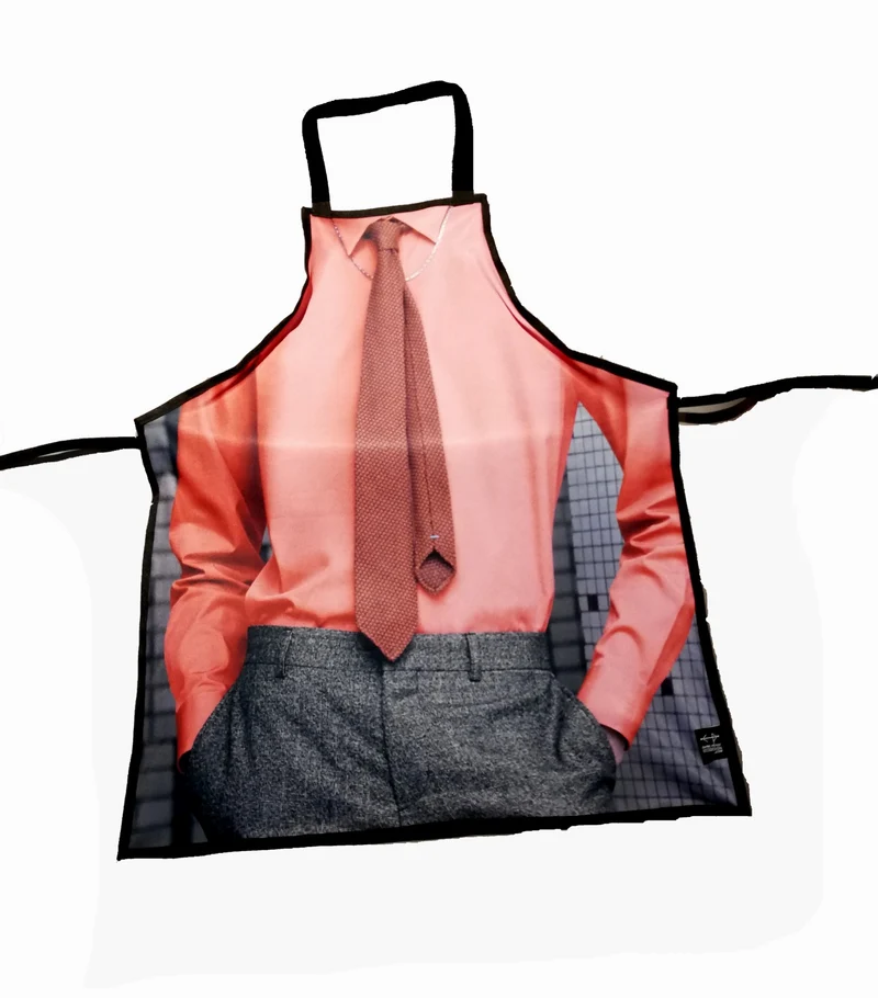 Tablier drôle de cuisine ou travaux - pour adulte - écoresponsable - homme chemise orange