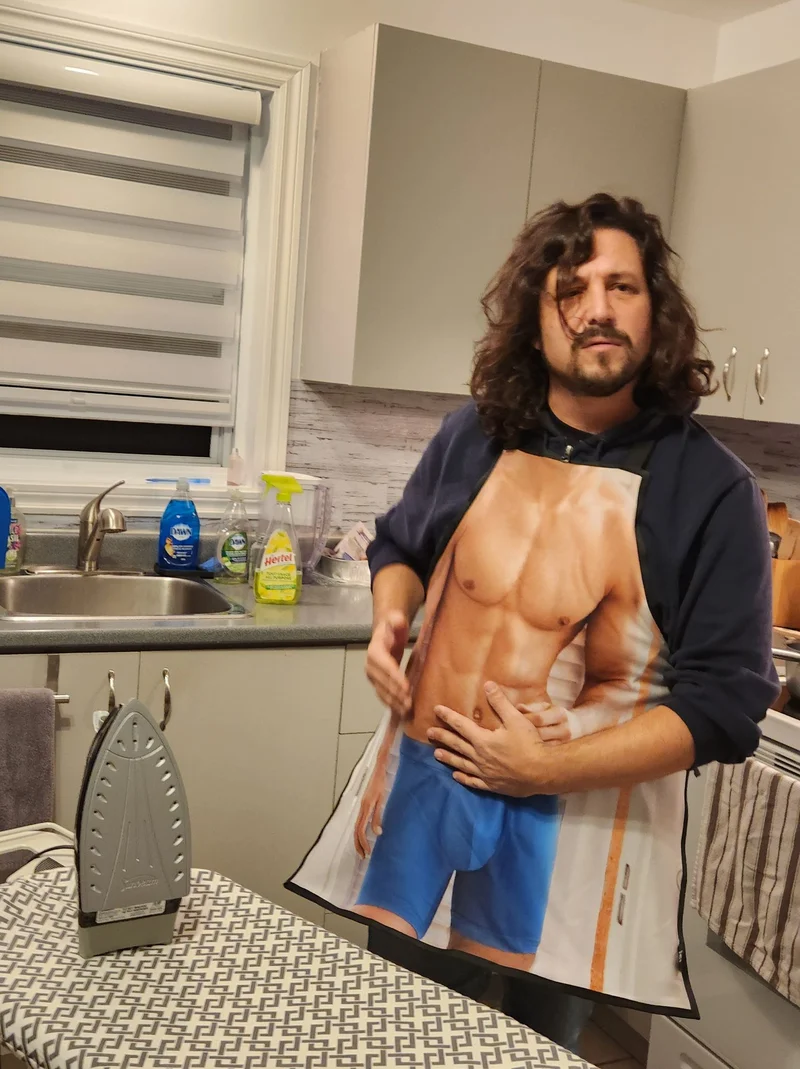 Tablier drôle de cuisine ou travaux - pour adulte - écoresponsable - homme boxer bleu