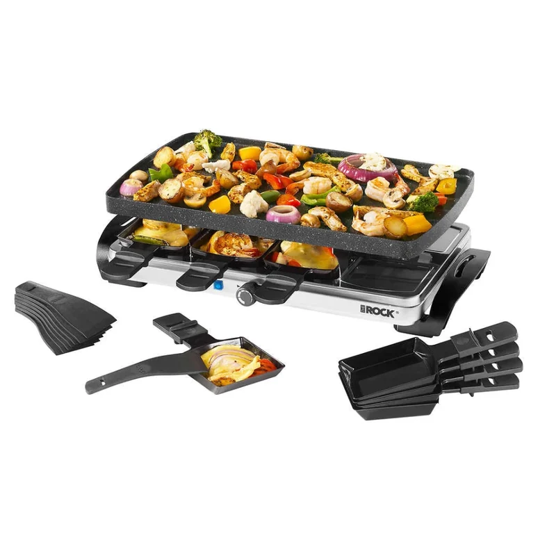 THE ROCK - Ensemble à Raclette Réversible pour 8 Personnes