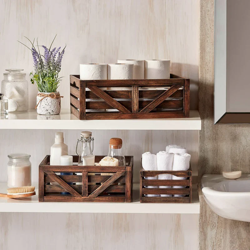 MESA - Ensemble de 3 Caisses en Bois