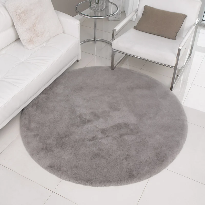 MON CHATEAU - Tapis Rond en Fausse Fourrure