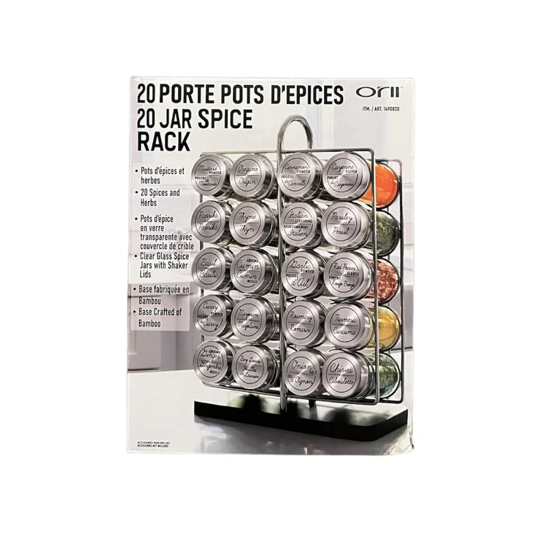 ORII - Ensemble de 20 Pots à Épices avec Support