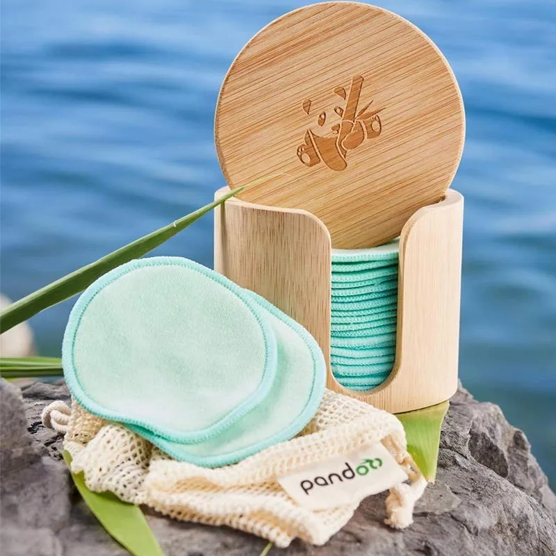 Disques à démaquiller lavables réutilisables - Boîte de 18 disques 100% coton bio + filet de lavage