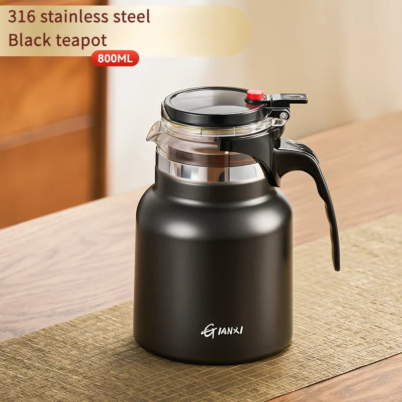 Théière Isotherme Grande Capacité Inox avec Séparateur à Thé pour Bureau