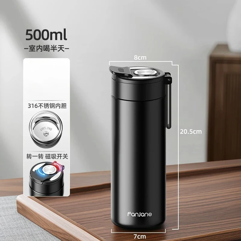 Gourde Isotherme 500-1000ml avec Infuseur à Thé Magnétique