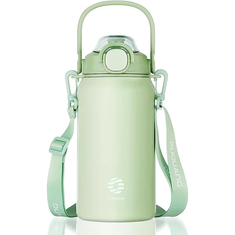Gourde Isotherme Grande Capacité Inox avec Paille pour Sport 1300ml