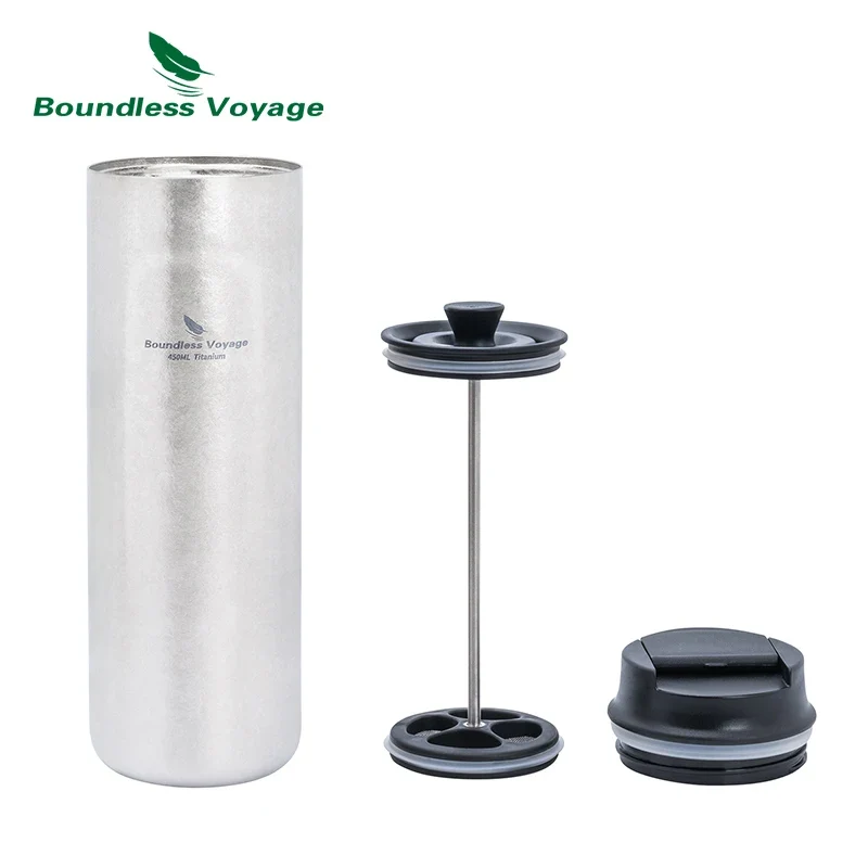 Mug Isotherme Titane Cafetière à Piston Double Paroi