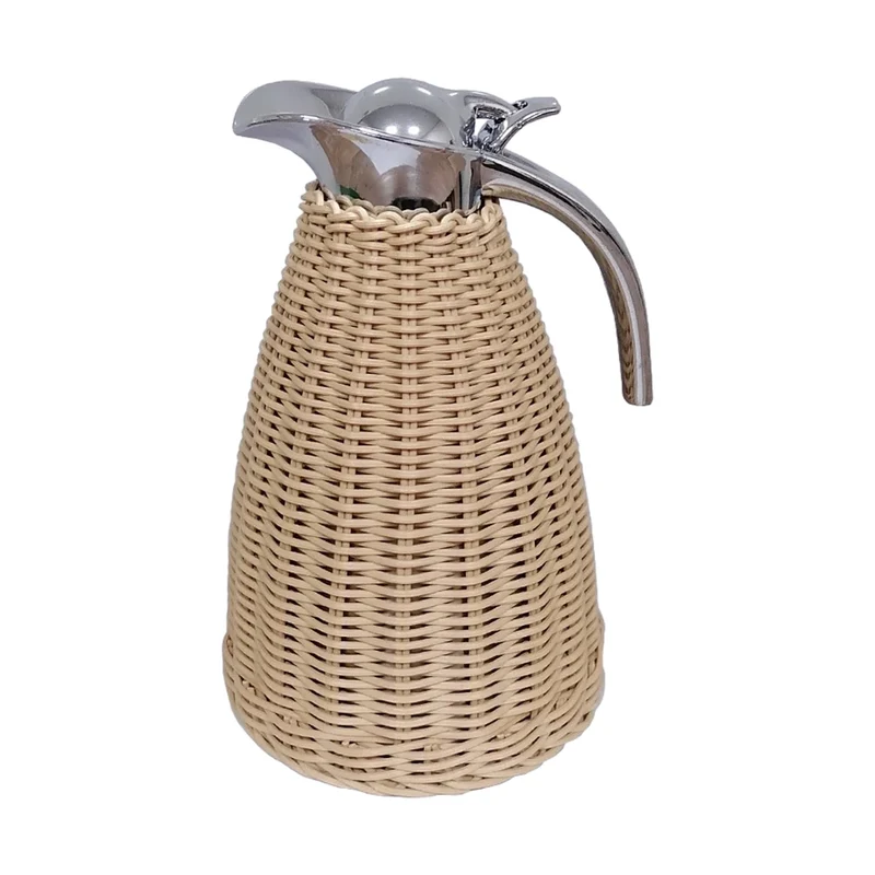 Carafe Isotherme Effet Rotin pour Thé et Café