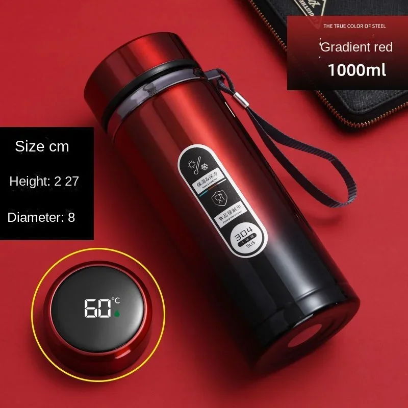 Bouteille Isotherme 800ml-1L Écran LED Température Voiture