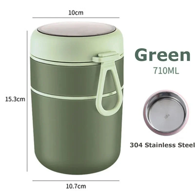 Pot Isotherme Repas 530-710ml Inox pour Enfants