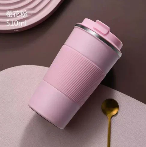 Mug Thermos Café 380-510ml Inox Housse Antidérapante Voiture