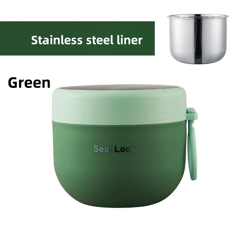 Boîte Bento Isotherme Inox avec Cuillère pour École et Bureau