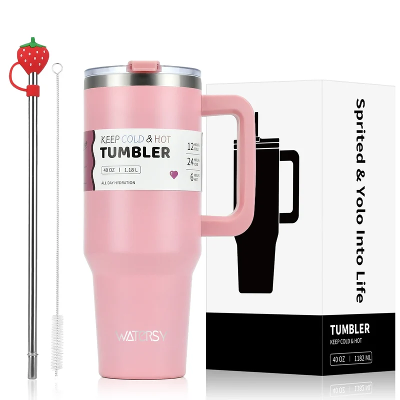 Tumbler Isotherme 1182ml avec Poignée et Paille Inox