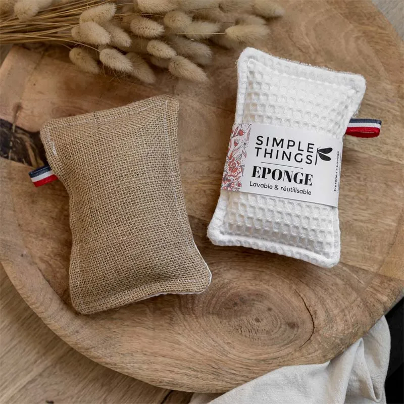 Éponge écologique made in France Simple Things "La Frenchie" - Lot de 2 éponges grattantes
