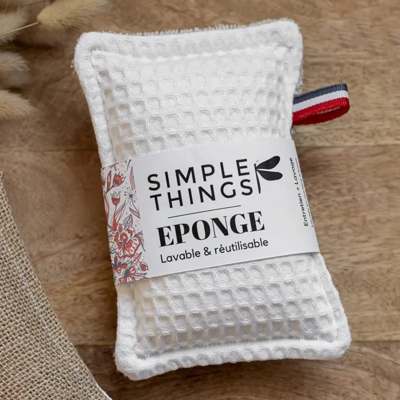Eponge lavable réutilisable "La Frenchie" Simple Things - Jute et coton