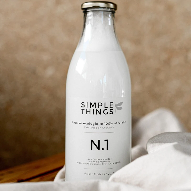 Lessive naturelle et écologique Simple Things - Bouteille en verre de 1 litre