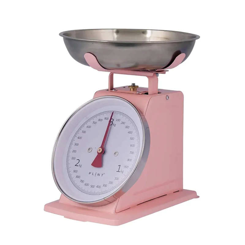 Balance à patisserie rose Plint - Modèle rétro en métal sans piles