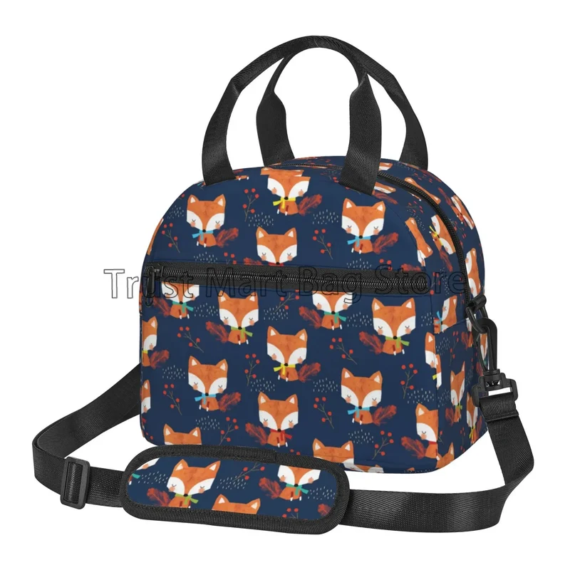 Sac Isotherme Motif Renard avec Bandoulière Réglable