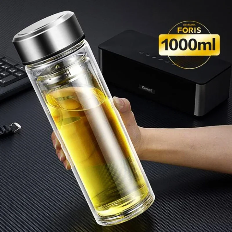 Gourde Isotherme 1L Inox avec Infuseur à Thé Anti-Fuite