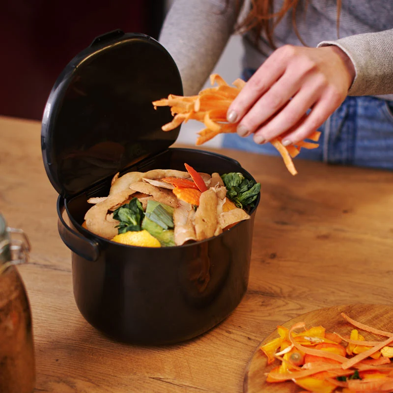 Organko Daily poubelle à compost 3,3L pour le tri des biodéchets dans la cuisine - noir