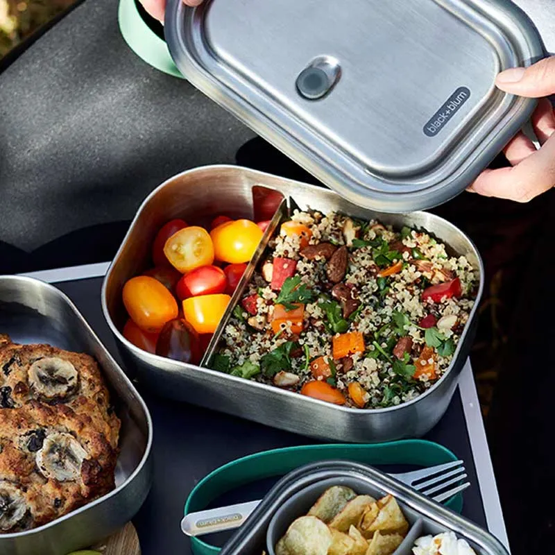Grande boite à repas inox 100% étanche - Boîte à lunch Black+Blum 1L vert olive