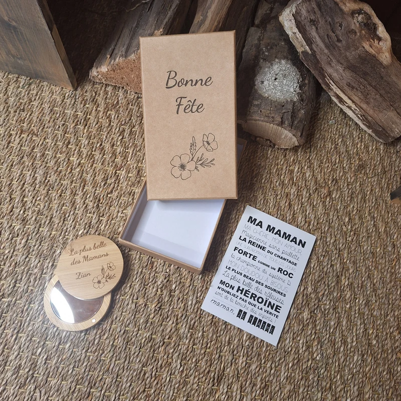 Coffret miroir et carte fête des mères
