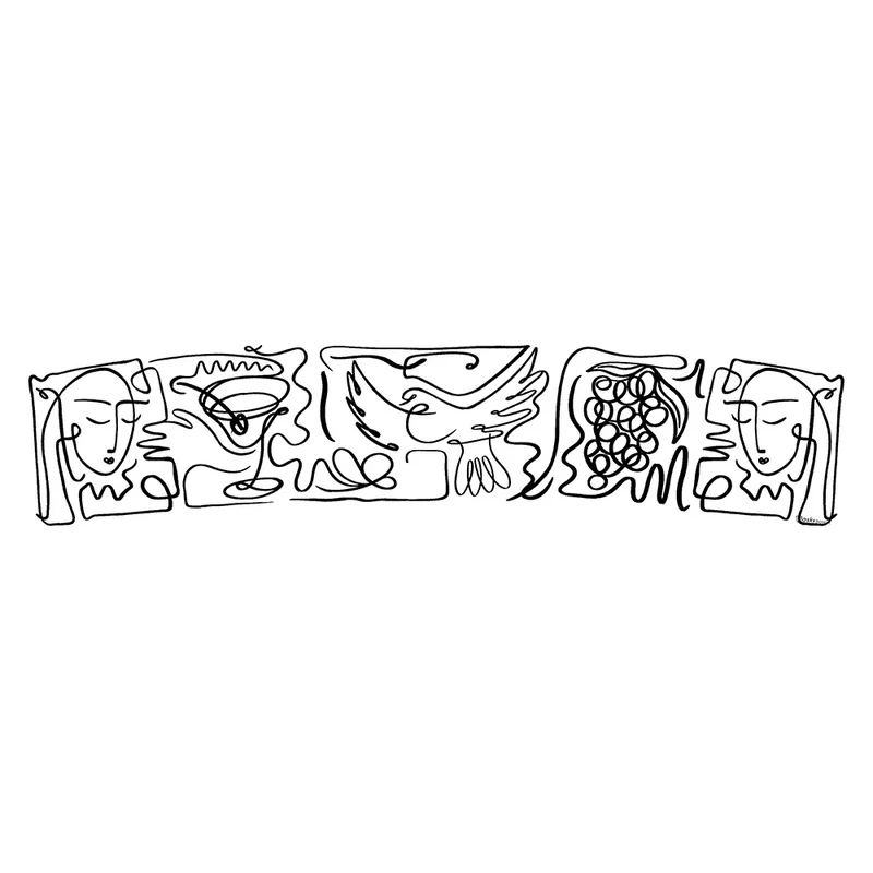 Picasso Line Drawing, Sticker