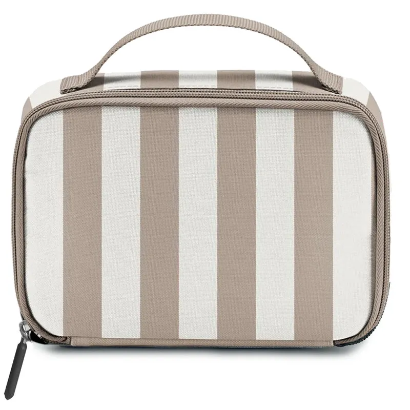 Sac à goûter isotherme Petit modèle Cadeau Enfant personnalisé rayures crèmes