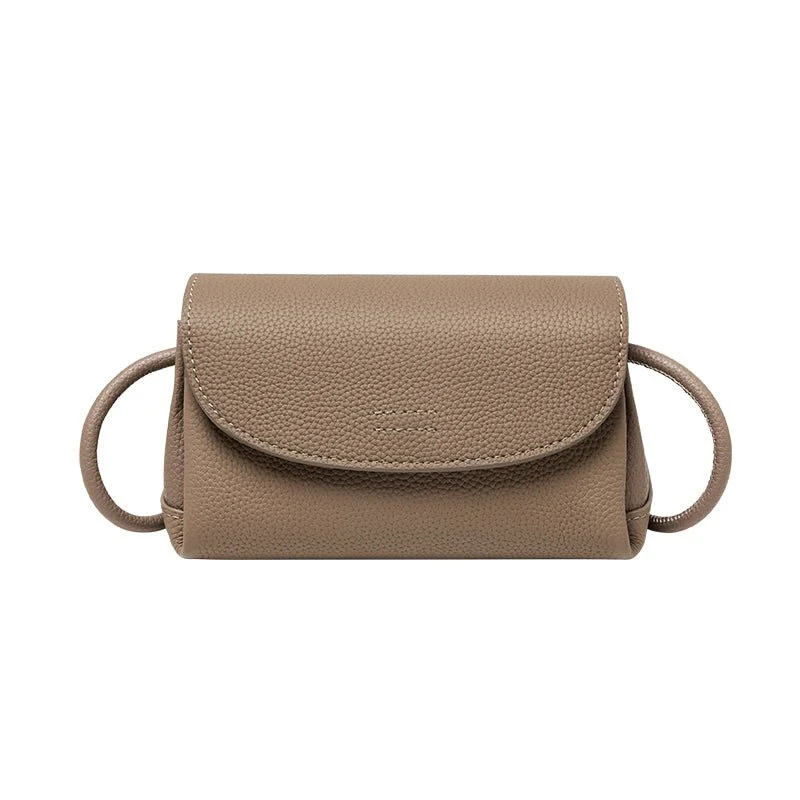 Petit Sac Crossbody Cuir Grainé – Sac à Main Femme Rabat