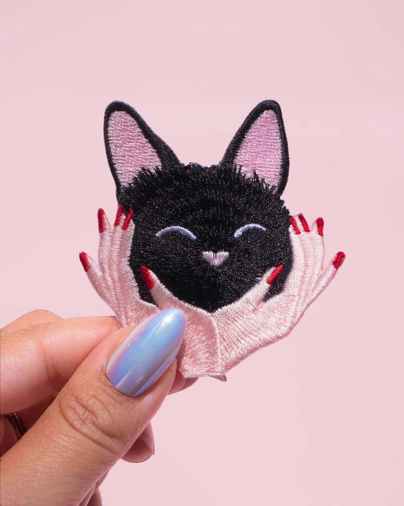 Patch thermocollant vêtements - Chat calin - Malicieuse