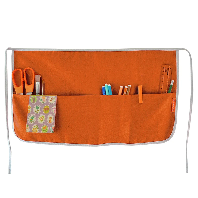 Tablier cadeau maîtresse personnalisé Terracotta Lin enduit